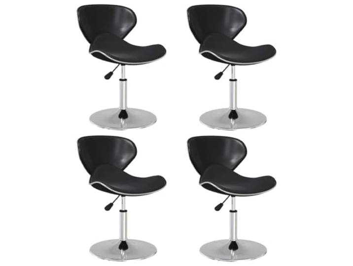 LMTYOENFG Esszimmerstühle 4er Set Höhenverstellbar Drehstuhl Schwarz Moderne Bistrostühle mit pflegeleichtem Kunstlederbezug und stabiler Verchromung für Bar, Küche und Wohnzimmer.