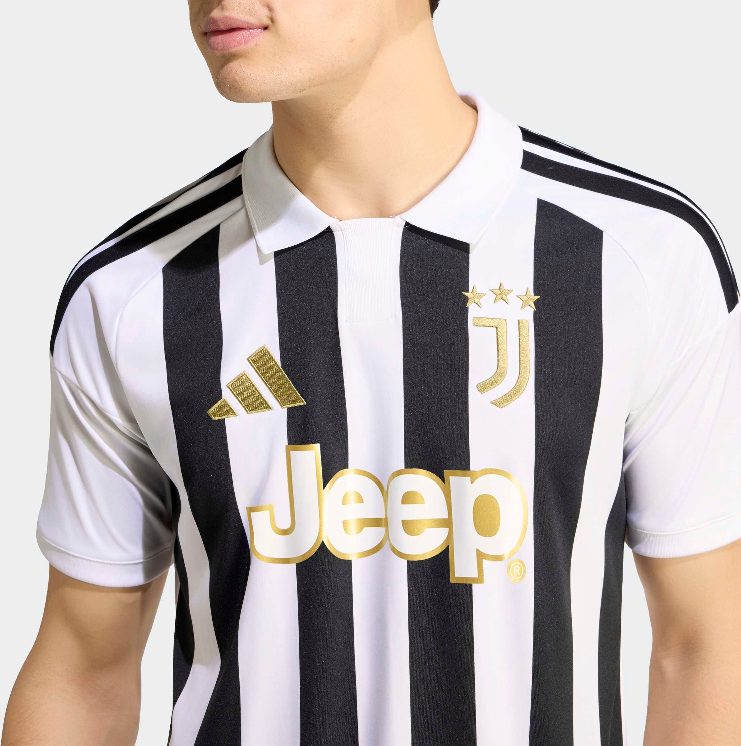 Fussballtrikot ADIDAS PERFORMANCE "JUVENTUS TURIN 26/27 HEIMTRIKOT", Herren, Gr. S, schwarz-weiss (weiß, schwarz), Obermaterial: 100% Polyester, Trikots Fussballtrikot, mit Climacool Technologie, schmale Passform, mit klassischem Kragen weiß, schwarz S