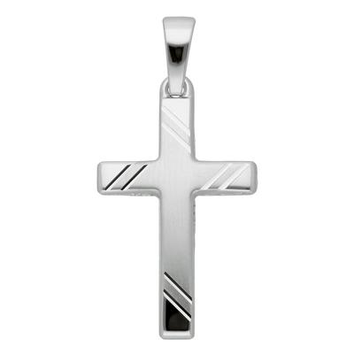 Kettenanhänger ADELIA´S "Damen Gold Schmuck 333 Weißgold Kreuz Anhänger", silber, Schmuckanhänger, Damen, Gold, Kettenanhänger, Goldschmuck für Damen & Herren