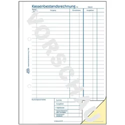 Avery, Formular, Formularbuch Kassenbericht