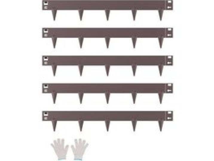 VEVOR gazonrand, 5-delige set, 990x156x1,5 mm, metalen rand voor bloembedden, robuuste gazonrand, eenvoudig te installeren, afscheiding voor bloembedden en tuinpaden, bruin