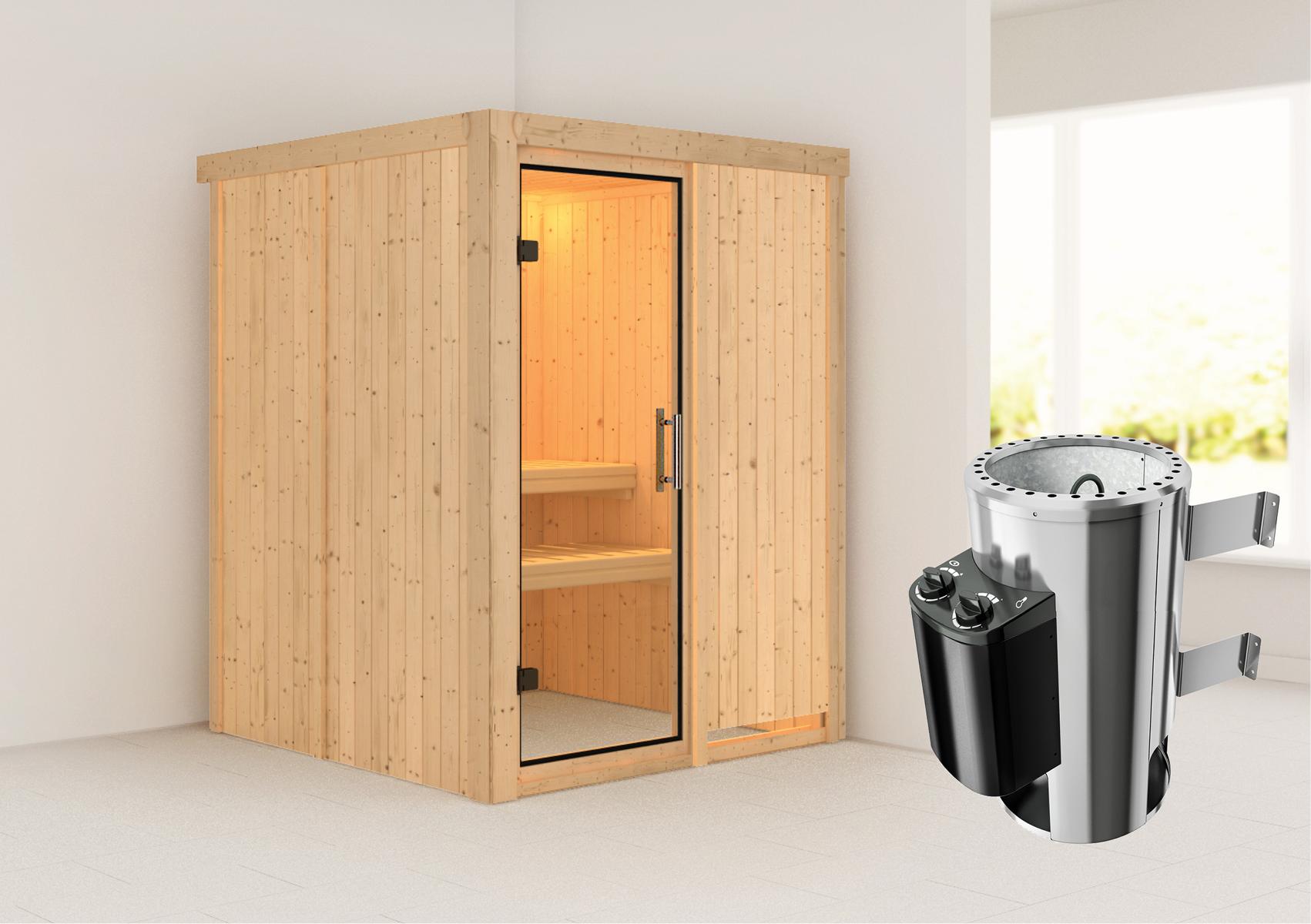 KARIBUHOLZT MH Minja Front 3,6kW int.Strg klarglas Ganzglastür 16879939