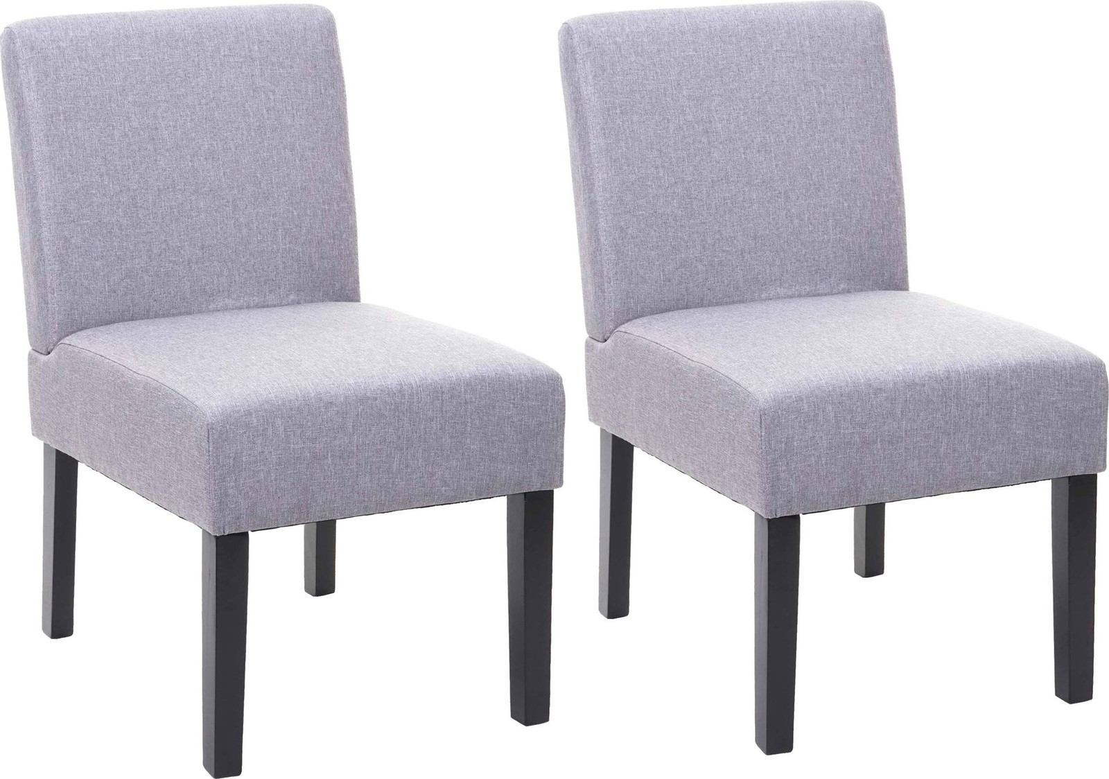 Set van 2 Mendler eetkamerstoelen HWC-F61 fauteuil grijs stof/textiel