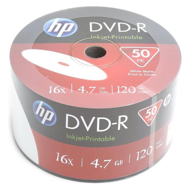 HP DVD-R 4.7GB/120Min/16x Bulk Pack (50 Disc) (50x) (DME00070WIP)