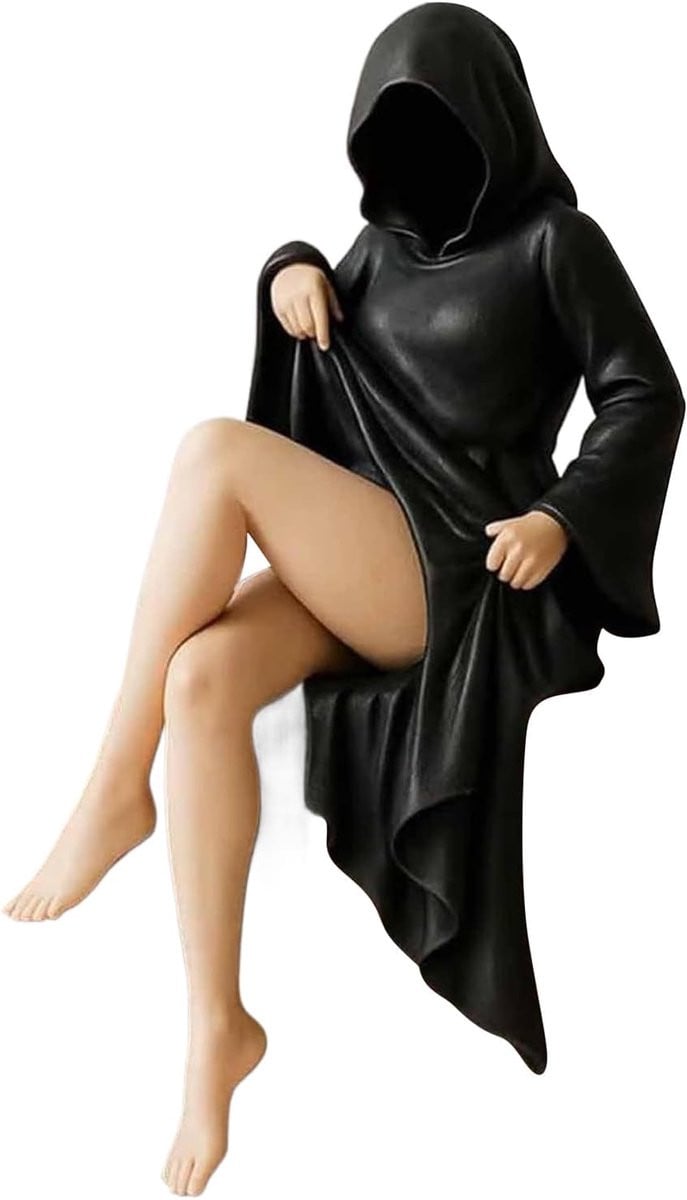 Gothic Figuur Boekenplank Beeldje - Zwart - Hoogte: 15 cm