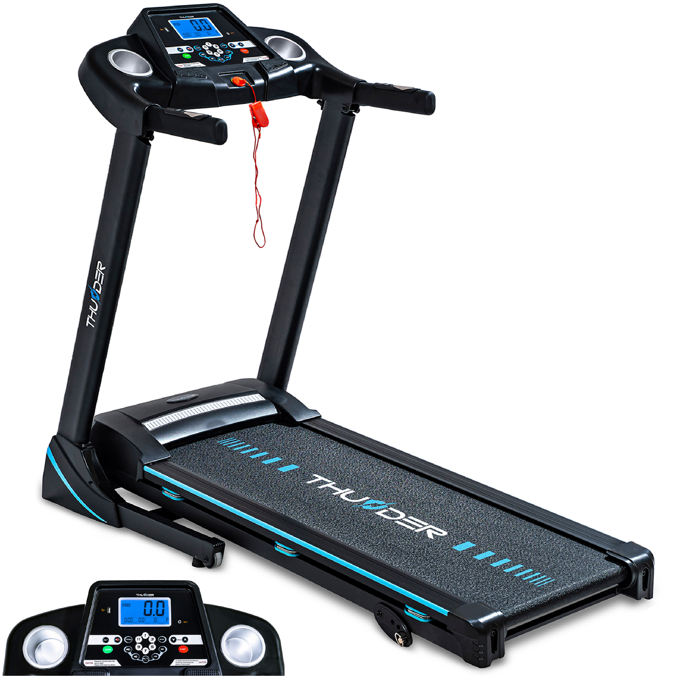 Laufband Thunder ICON BLACK 115x42cm 17km/h FitShow klappbar Bluetooth