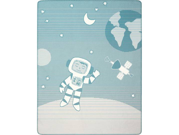 Babydecke BIEDERLACK Babydecke Spacekid , blau (blau, natur), B:75cm L:100cm, Baumwolle, Polyacryl, Polyester, Wohndecken, Babydecke, 75 x 100, mit Zierstich