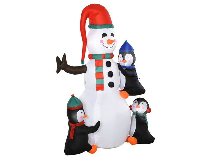AUFBLASBARER Schneemann, Polyester, Mehrfarbig
