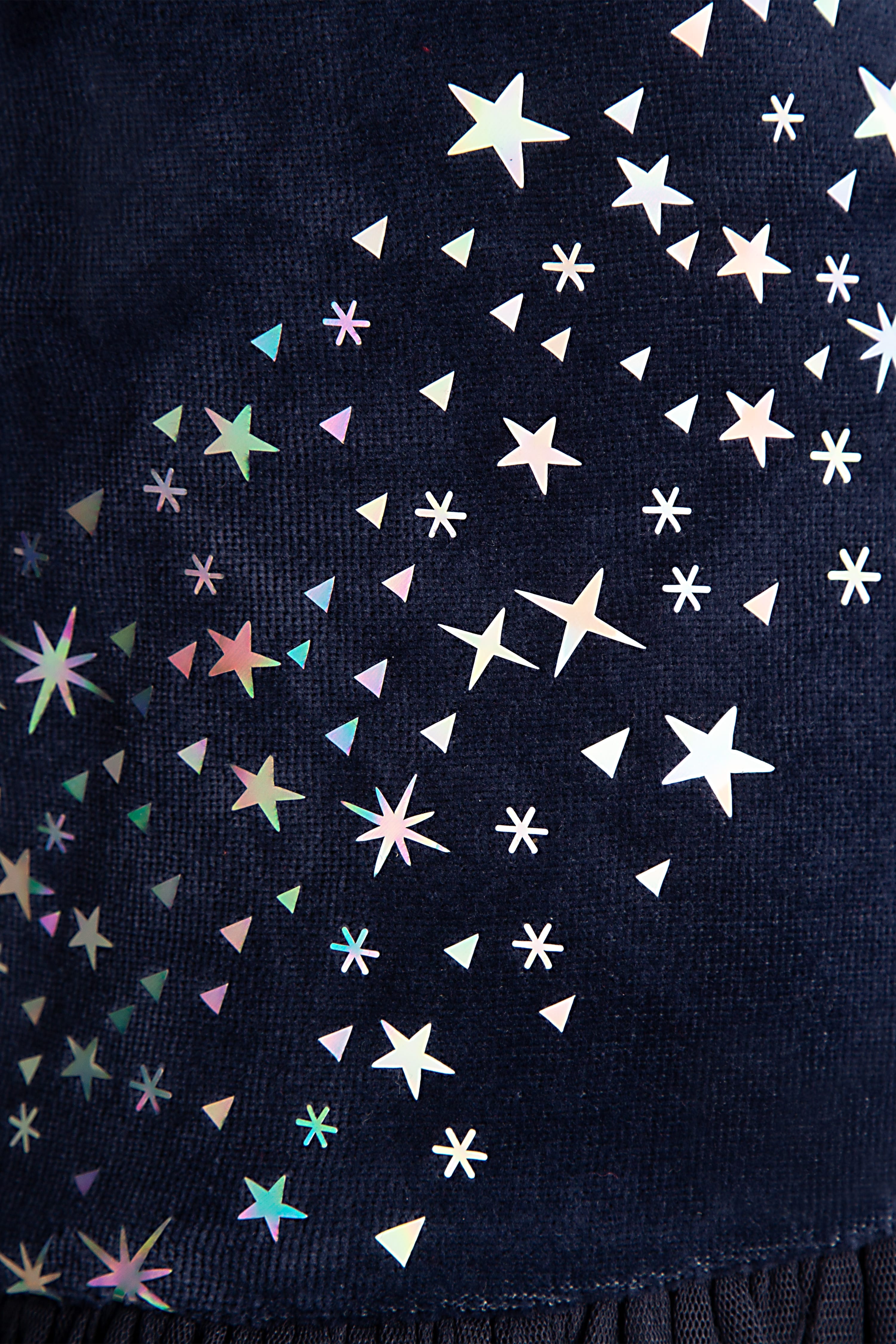 Samtkleid HAPPY GIRLS, Mädchen, Gr. 98, N-Gr, Langarm, Mesh, Jersey, Samt, blau (navy), Mesh, Jersey, Samt, Obermaterial: 100% Baumwolle. Futter: 100% Polyester, bedruckt, unifarben, regular fit ca. Mitte Wade, Rundhals, abgesteppte Kante, Kleider Samtkle