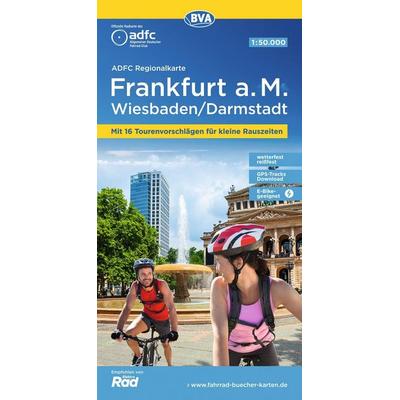 BVA ADFC Regionalkarte Frankfurt a. M. Wiesbaden /Darmstadt 1:50.000, Sonstige von , KOMPASS Freytag & Berndt, 978-3-96990-176-2