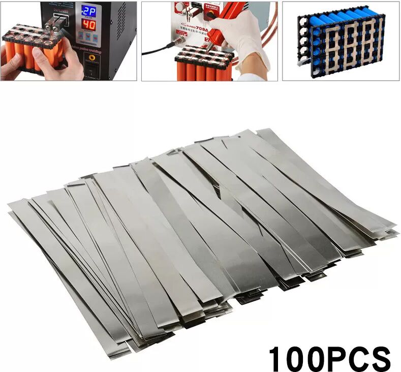 INF Bandes de languettes de batterie en nickel (100 pièces) 10x0,8x0,015cm