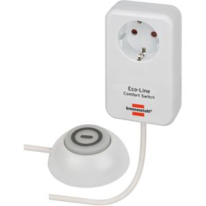 Brennenstuhl Steckdosenadapter 1508220, weiß, mit Fußschalter, 1-fach Schuko bis 3500 Watt