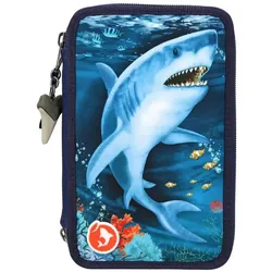 Depesche 011026 Dino World 3-Fach Federtasche LED UNDERWATER