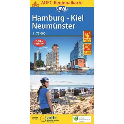 BVA ADFC Regionalkarte Hamburg/Neumünster/Kiel 1:75.000, Sonstige von , KOMPASS Freytag & Berndt, 978-3-87073-938-6