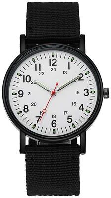 Friendly Fresh Finds Luxury Men's Quartz Watch Big Dial, Waterproof, Luminous Hands blick White
