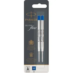 PARKER 1950373 - Kugelschreibermine, blau, M, QUINKflow, 2 Stück