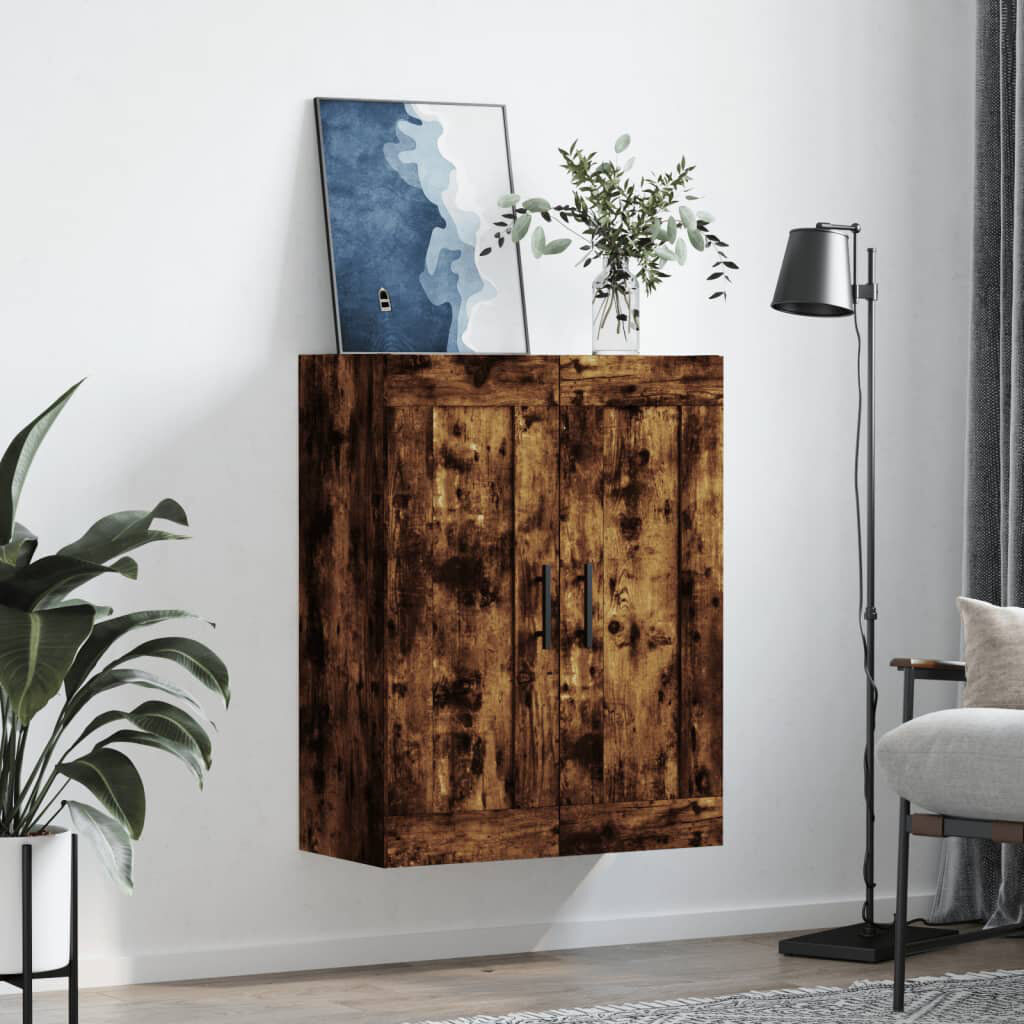 Latitude Run This wall mounted cabinet with an elegant design makes a timeless addition to your interior decor. Smoked Oak 90cm H X 69.5cm W X 34cm D