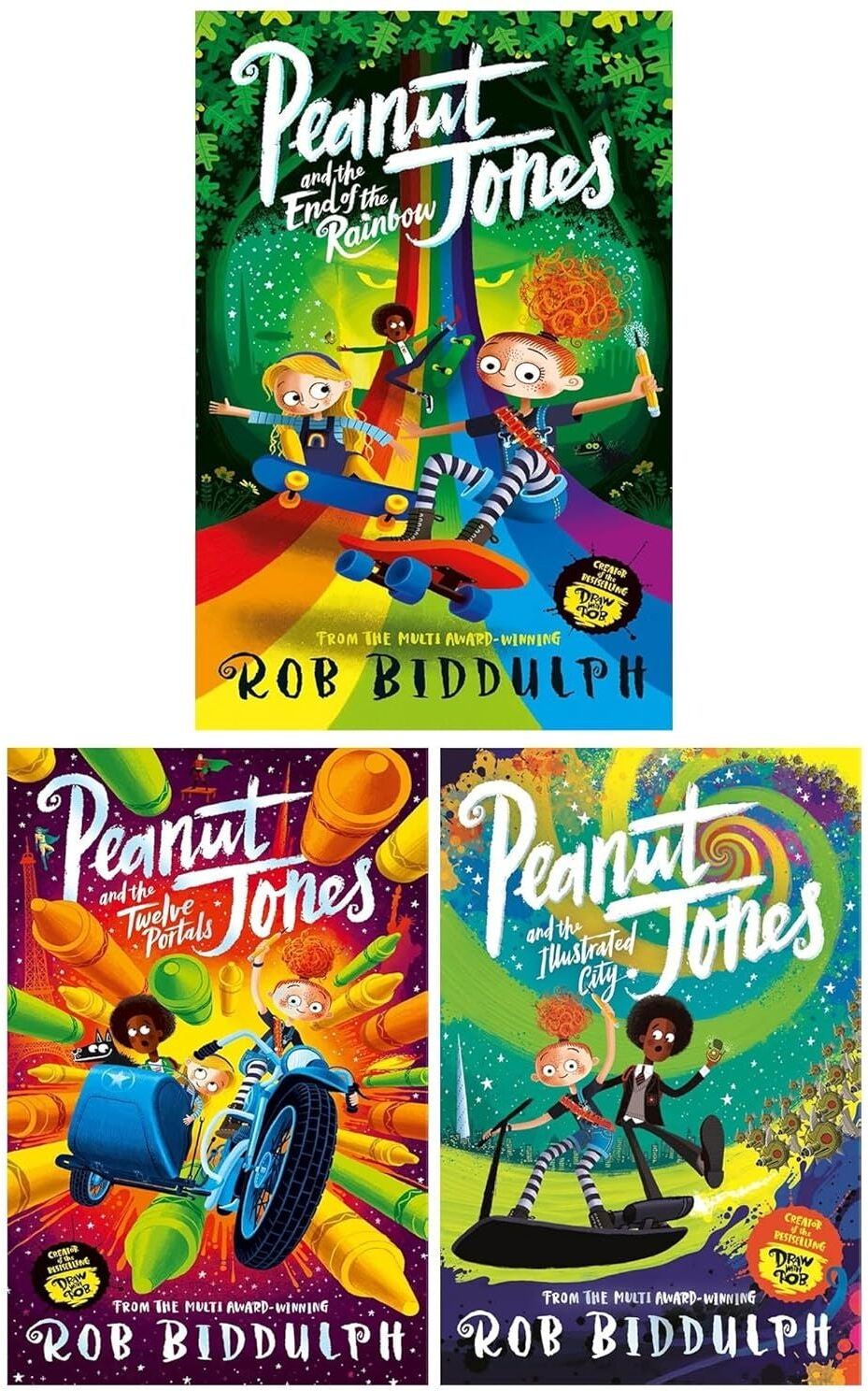 Macmillan Peanut Jones Series 3 Books Collection Set by Rob Biddulph (The Illustrated City, The Twelve Portals, The End of the Rainbow)