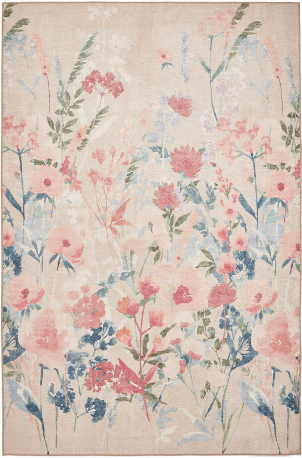 Catherine Lansfield Floral Digitally Printed 122cm X 170cm Area Rug Natural Rectangle 152 x 230 cm