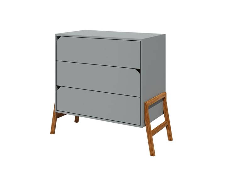 Commode 3 tiroirs Bellamy Lotta Gris