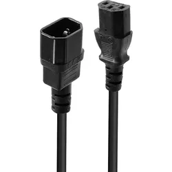 Lindy 30320 Stromkabel Schwarz 0,5 m C14-Koppler C13-Koppler