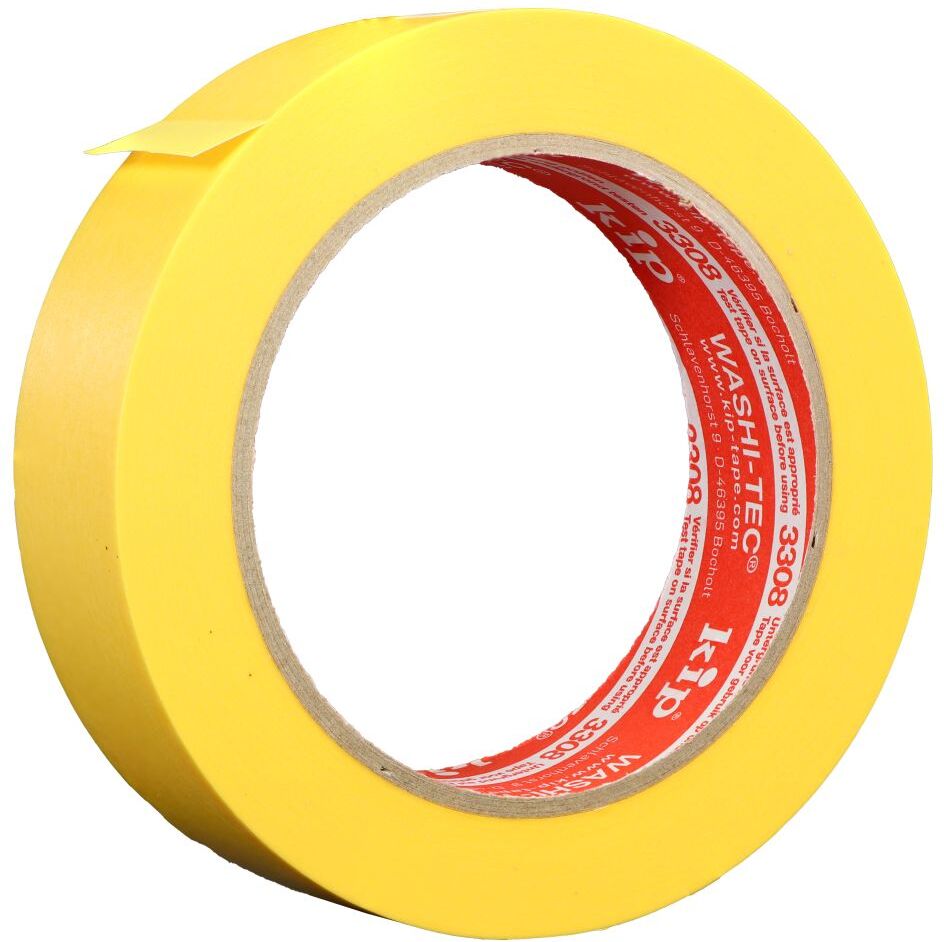 KIP 3308-30 WASHI-TEC Goldkrepp, Kreppband, gelb, 30 mm x 50 m