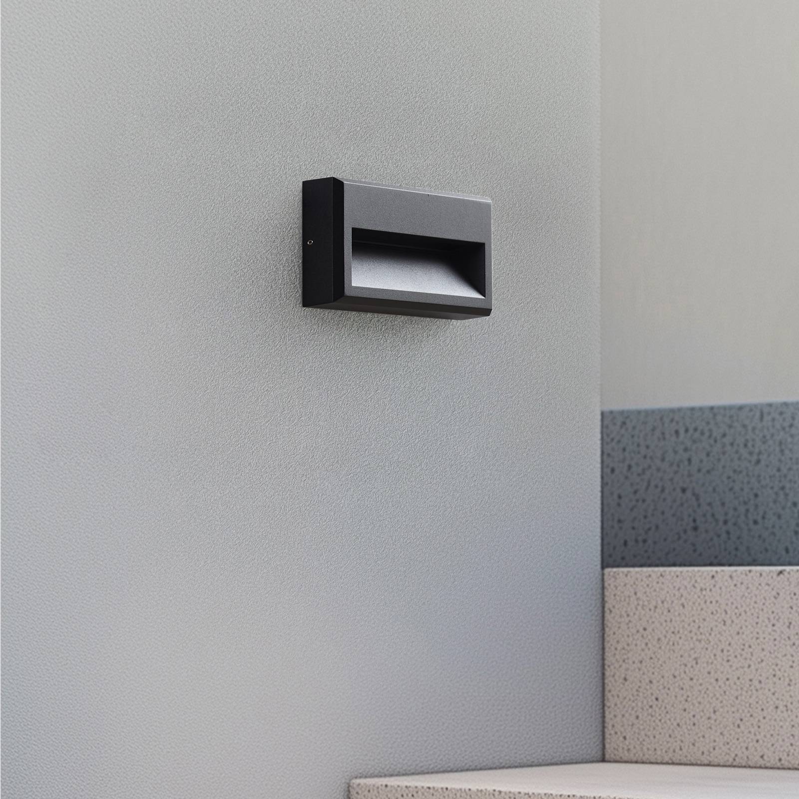 LED Outdoor Wall Light Weno Lucande, Black, Aluminium, Modern, Outdoor Wall Light