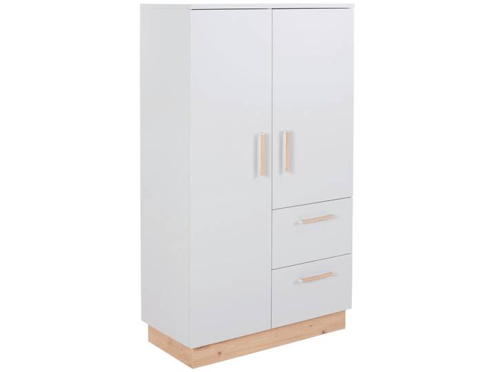 Babykleiderschrank, Braun/Grau, 83x145x42 cm, Holzwerkstoff, 2-türig & 2 Schubladen, Klassisch