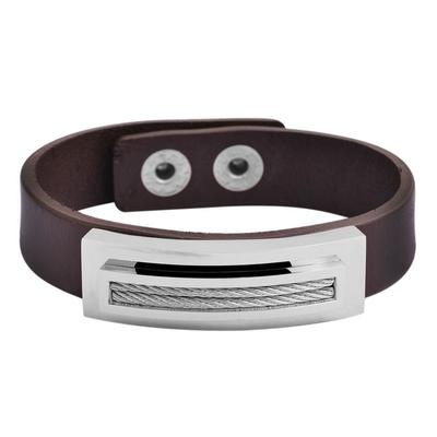 Armband ADELIA´S "Armband aus Leder 23 cm", braun, Armbänder, Damen, 23cm, Leder, Armband, Perfekt zum Verschenken an besondere Menschen