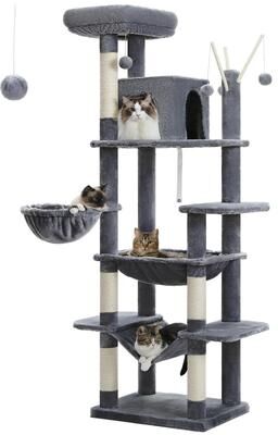 Uplifted Finds Jumbo Deluxe Multi Level Tall Cat Tower amt0240 Dgy