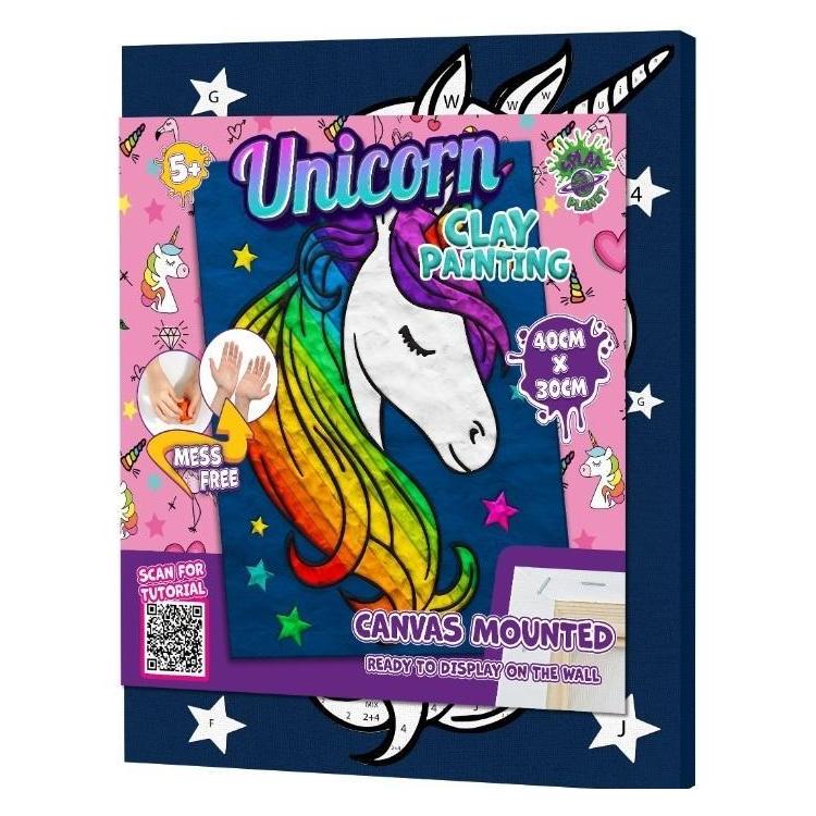 Planet Clay painting on canvas 30x40cm - Unicorn (777693) (777693)