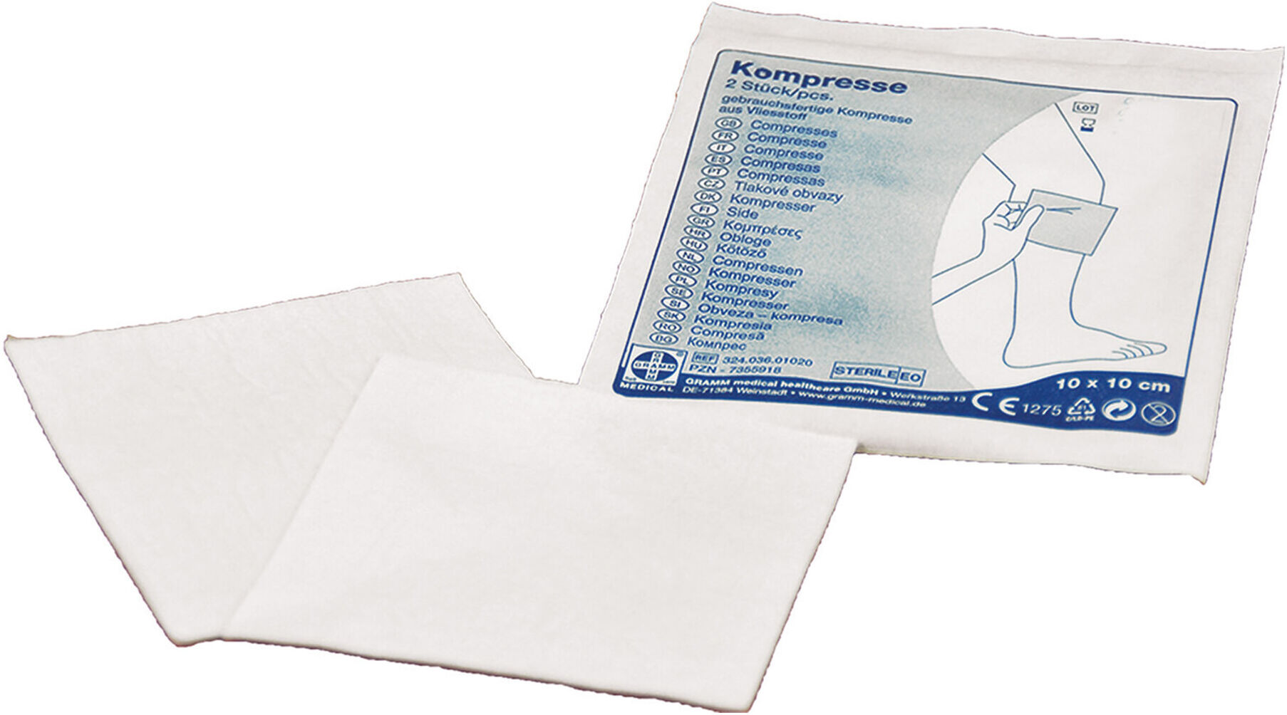 Gramm Medical Wundkompressen steril, 100 x 100 mm (324.036.01020)