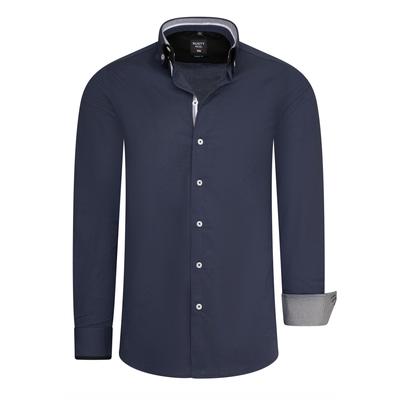 Langarmhemd RUSTY NEAL, Herren, Gr. 3XL, EURO-Größen, grau (anthrazit), 97% Baumwolle, 3% Elasthan, unifarben, Hemden, mit aufwendigen Knopf-Design