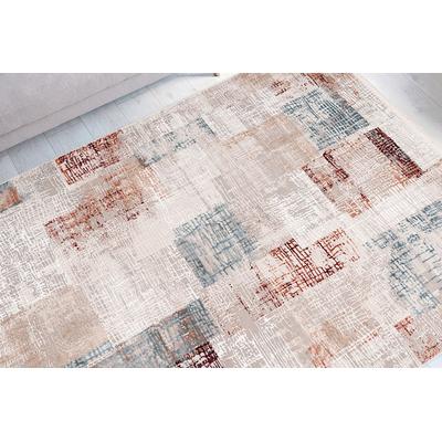 Teppich ME GUSTA "Akropolis 425", rosa (grau, lachsrosa), B:80cm H:12mm L:150cm, Polyester, Teppiche, Teppich, flacher Teppich mit Baumwollrücken, attraktiver Vintage-Look