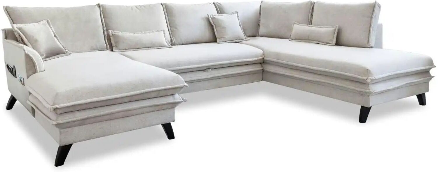 Miuform Wohnlandschaft mit Schlaffunktion Charming Charlie ¦ beige ¦ Maße (cm):