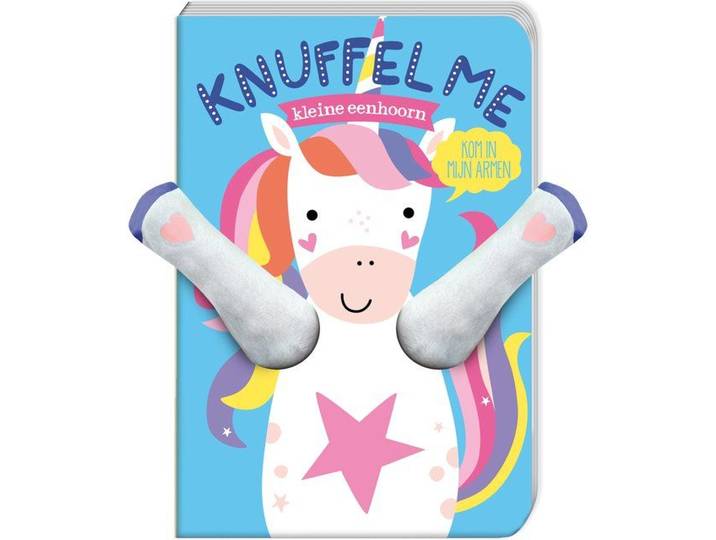 Imagebooks Kleine Eenhoorn - Knuffelboekje - Beweegbare pluche armpjes - Multicolor