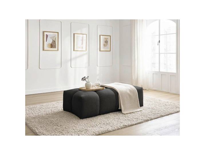 Hocker Everest, Schwarz, Kunststoff, rechteckig, 140x70x40 cm, Wohnzimmer, Hocker, Sitzhocker