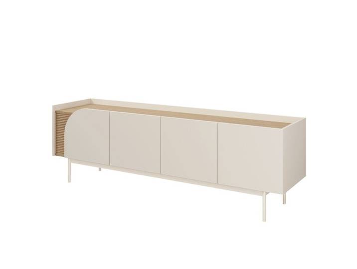 Compleo TV-Schrank mit geriffeltes Detail, Design TV-Lowboard, Breite: 172 cm