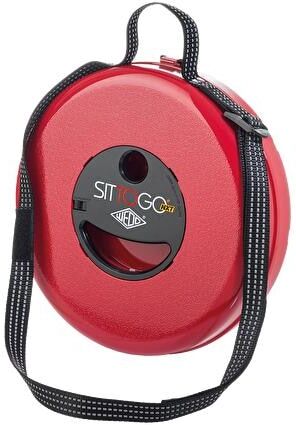Hocker WEDO "SITTOGO NXT Kunststoff", schwarz (schwarz, rot), B:26,2cm H:42cm T:26,2cm, Hocker, Hocker, Outdoor-Teleskophocker aus der Schublade schwarz, rot B/H/T: 26,2cm x 42cm x 26,2cm
