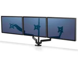 Fellowes Platinum Series Dreifach-Monitorarm (Tisch, 27", 7 kg), Monitor Halterung, Schwarz