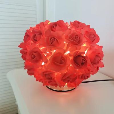Inspired Finds Romantic Rose Gold Princess Table Lamp Elegant Floral Bedside Light red