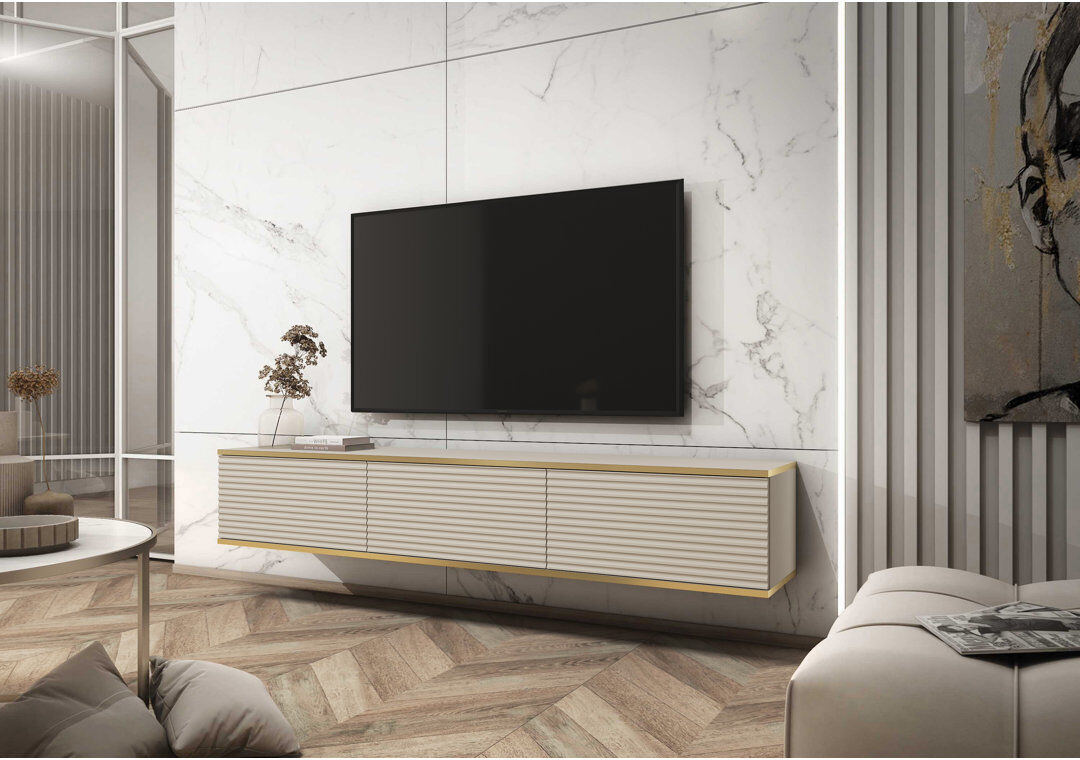 Fairmont Park Perina TV Stand Beige/Gold 30cm H x 175cm W