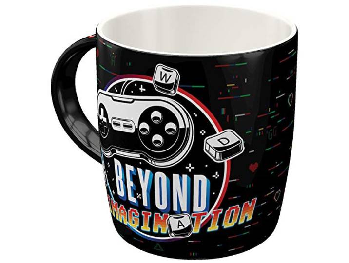 Nostalgic-Art Retro koffiemok 330 ml, gaming Beyond Imagination – cadeau-idee voor gamers, keramische mok, vintage design met spreuk