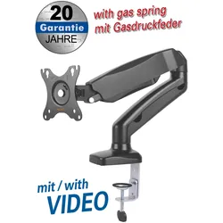 myWall Vollbeweglicher Tischhalter für Flachbildschirme (Tisch, 32", 9 kg), Monitor Halterung, Weiss