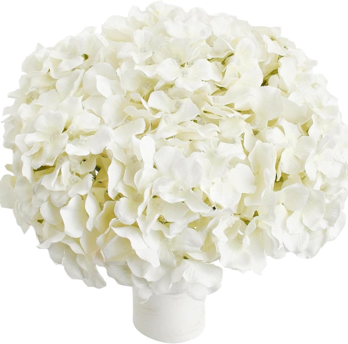 Witte Kunsthortensia met zijden bloemblaadjes voor bruiloftdecoratie, Hoogte: 33 cm