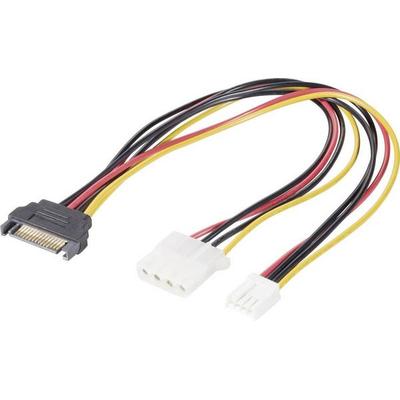 Renkforce Strom Y-Kabel [1x SATA-Strom-Stecker 15pol. - 1x IDE-Strom-Buchse 4pol., Floppy Stecker 4pol.] 0.20 m Schwarz, Rot, Gelb