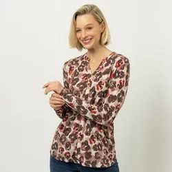 DINE 'N' DANCE Shirt, 1/1-Arm Serafinokragen Zierblende leger weit