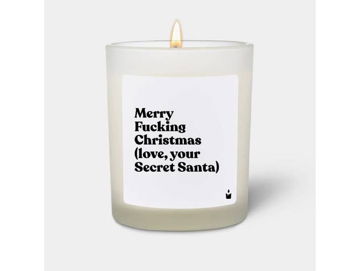 Duftkerze Woody Merry Fucking Christmas (love, your Secret Santa)