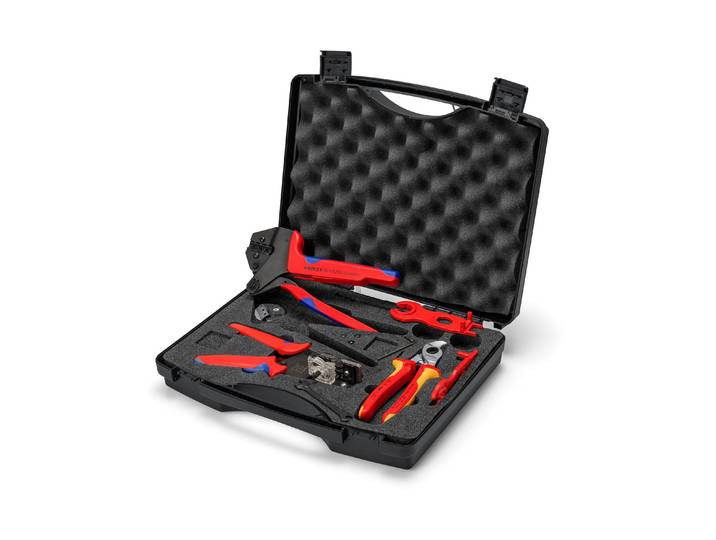 Werkzeugkoffer KNIPEX PV für MC4, 7-teilig , schwarz, B:8cm T:28cm, Aufbewahrungsboxen, Werkzeugkoffer