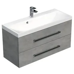 SAT Cube Way Waschtisch mit Unterschrank 100x53x40 cm Beton CUBE2100ZBE